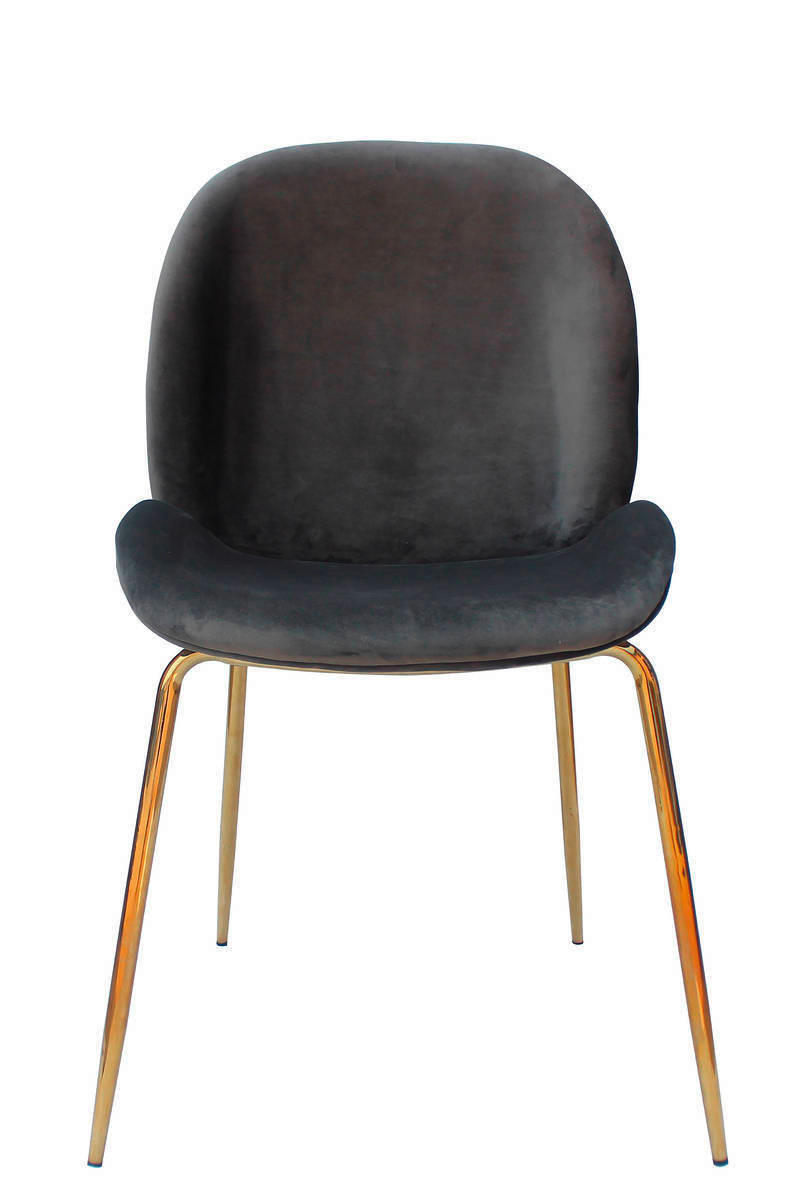 STUHL-SET 2 Stück  in Eisen  - Messingfarben/Grau, Design, Kunststoff/Metall (47/90/59cm) - Kayoom