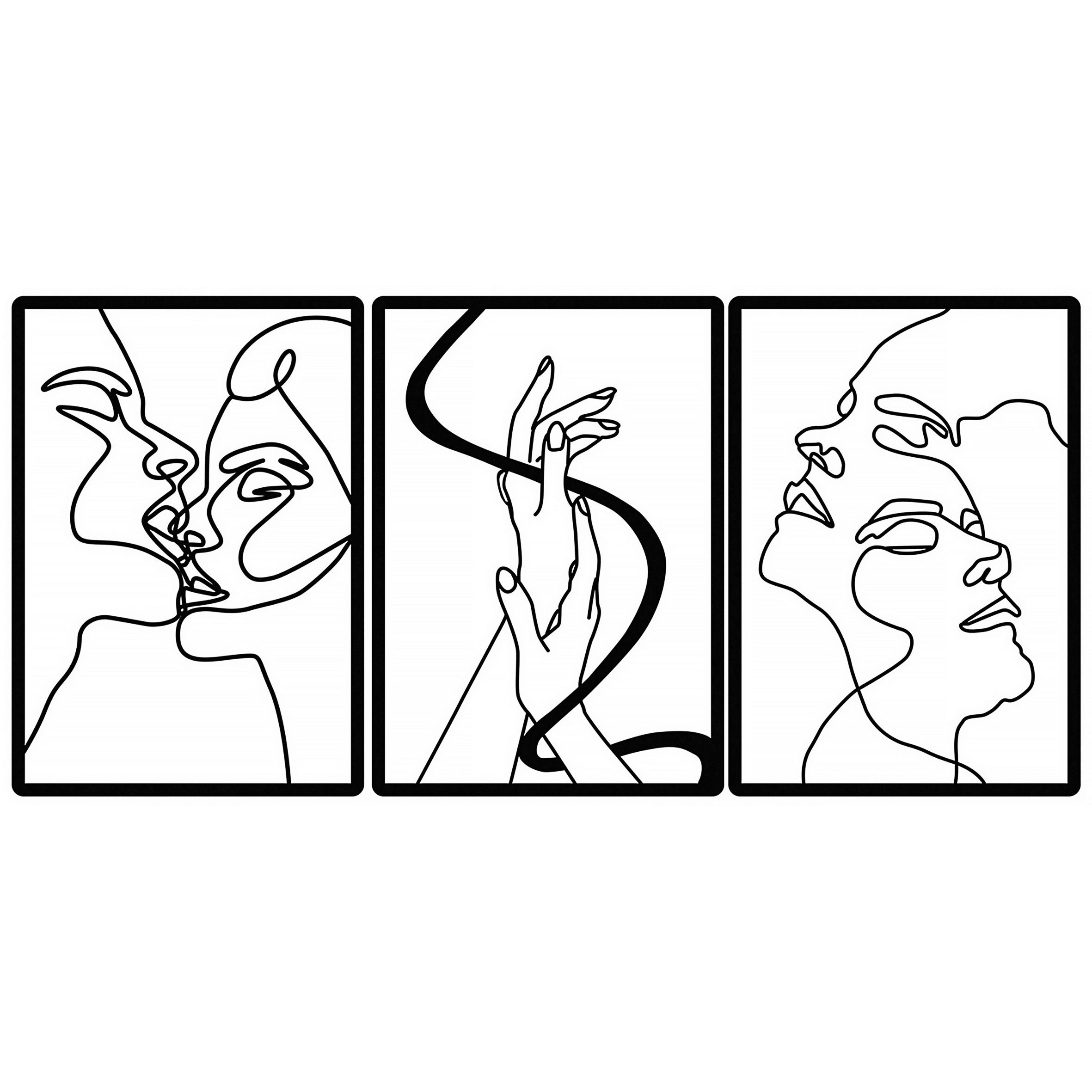 METALLBILD  - Schwarz, Basics, Metall (109/50cm)