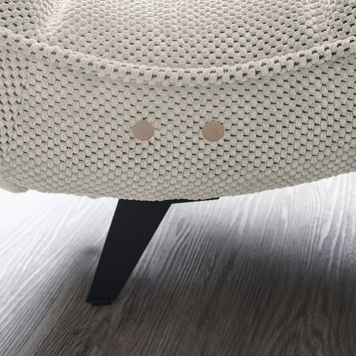 RELAXLIEGE in Webstoff Ecru  - Ecru/Schwarz, Design, Textil/Metall (78/83/168cm) - Welnova