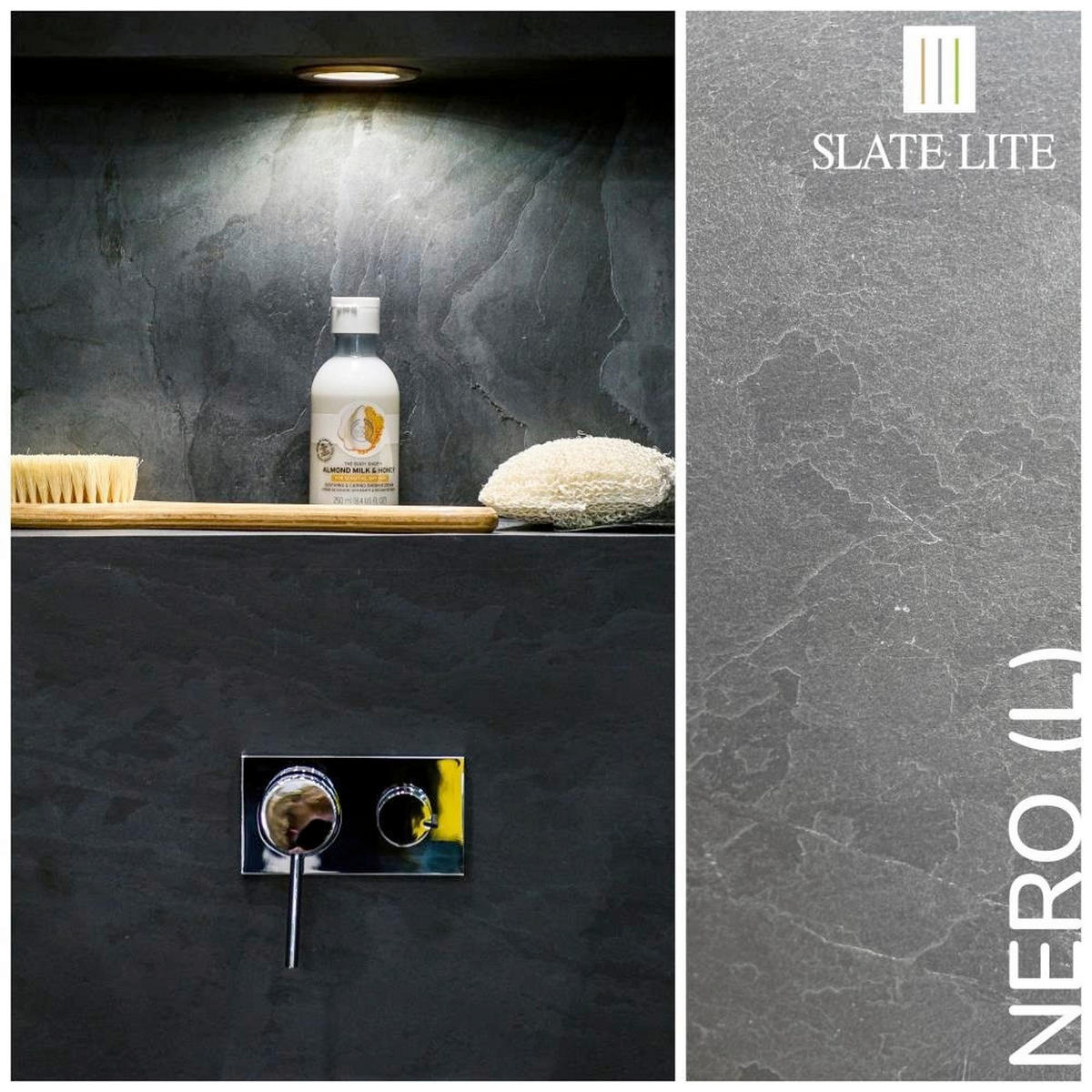 WANDPANEEL Anthrazit, Grau, Schwarz, Dunkelgrau  - Dunkelgrau/Anthrazit, Basics, Kunststoff/Stein (240/120cm)