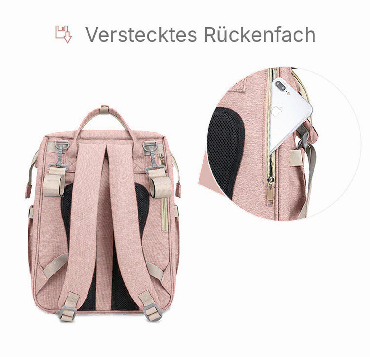 WICKELRUCKSACK Stella Bag Basic  - Altrosa, Basics, Textil (30/40/21cm)