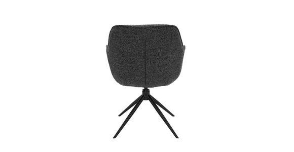 ARMLEHNSTUHL  Sitzfläche 360° drehbar, automatische Rückholfunktion Leinenoptik  - Anthrazit/Schwarz, Design, Textil/Metall (64/84/61cm) - Novel