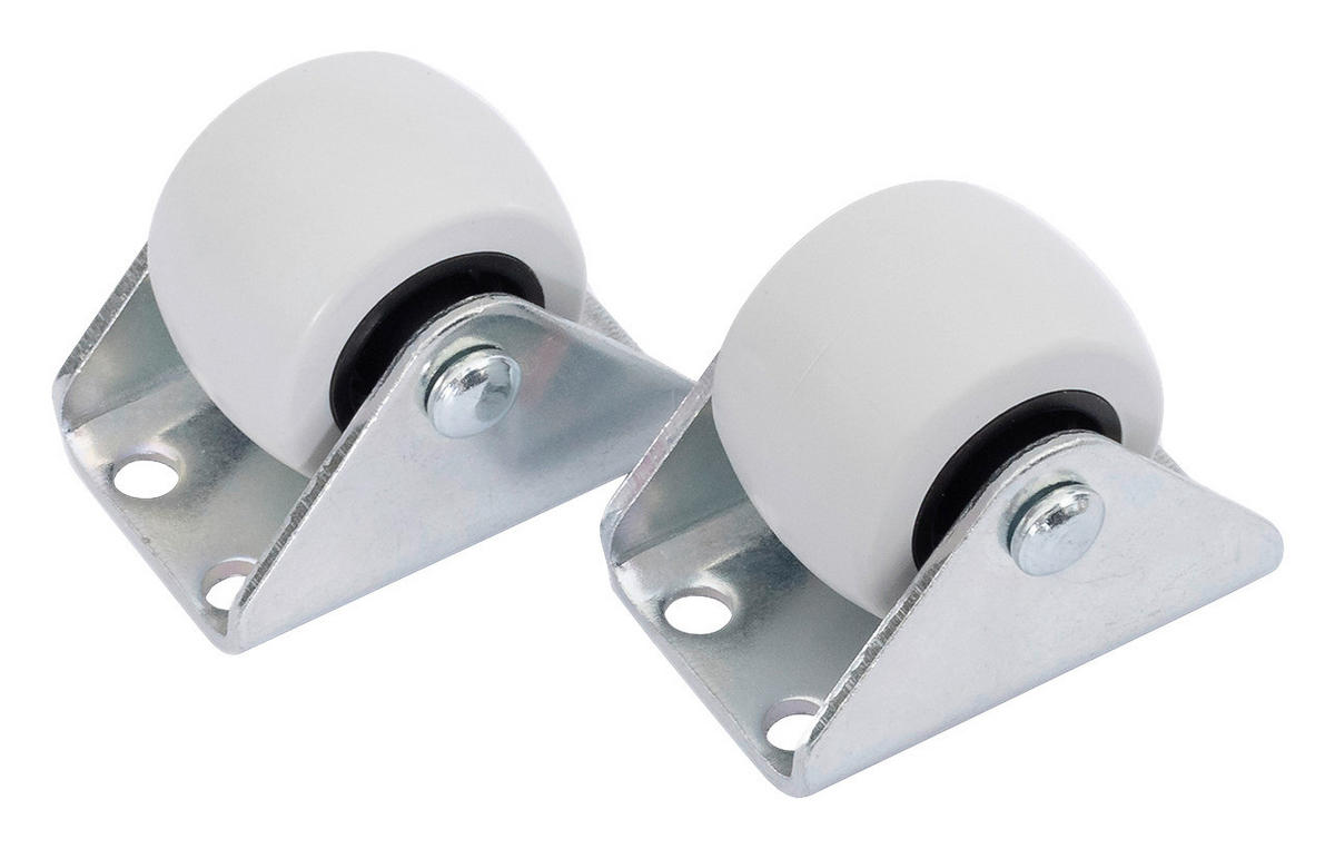 MÖBELROLLEN - Silberfarben/Weiß, Basics, Kunststoff/Metall - Biohort