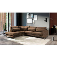 ROHOVÁ SEDAČKA, kompozitné drevo, textil, svetlohnedá - svetlohnedá/čierna, Konventionell, kov/kompozitné drevo (284/253cm) - Livetastic