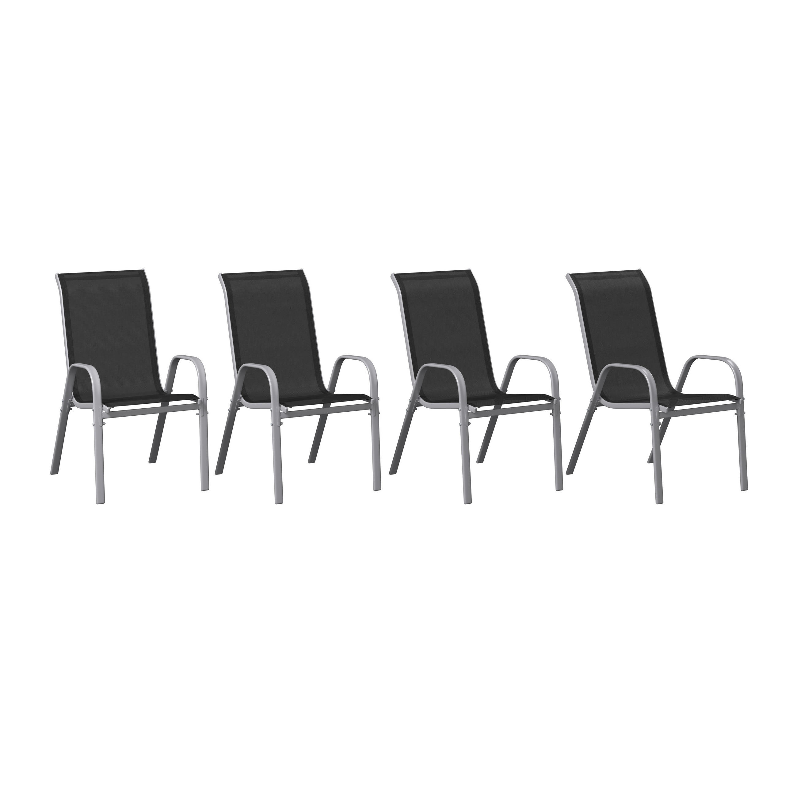 Ambia Garden Gartensessel-Set Schwarz, Silber 54x94x73 cm