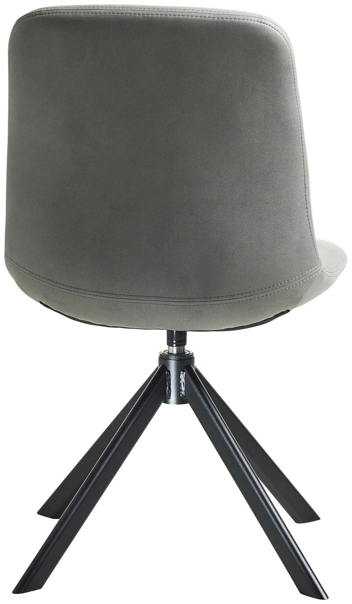 STUHL Lederlook (vegan) Schwarz, Hellgrau  - Hellgrau/Schwarz, Basics, Textil/Metall (51/89/61cm) - Celina Home