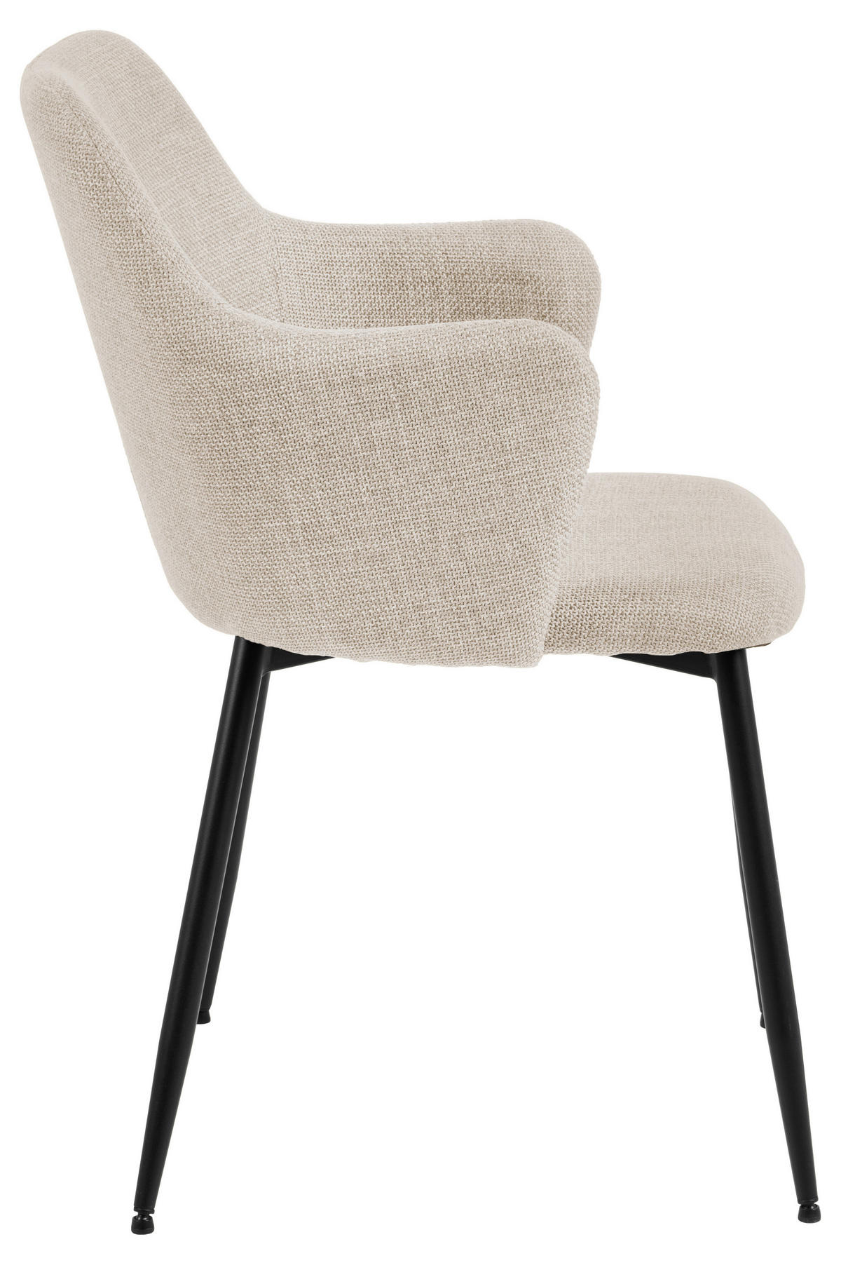 ARMLEHNSTUHL  in  - Beige/Schwarz, Modern, Textil/Metall (54,5/84,5/60cm) - MID.YOU