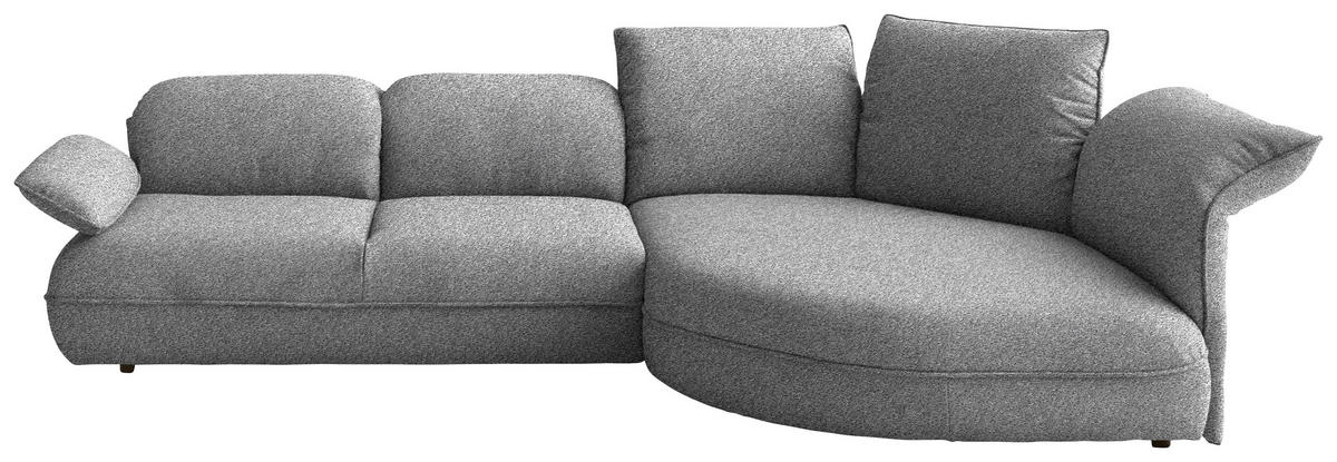 ECKSOFA  in Chenille Grau  343/154 cm  - Schwarz/Grau, Design, Kunststoff/Textil (343/154cm) - Koinor
