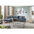 ECKSOFA in Echtleder Blaugrau  - Edelstahlfarben/Blaugrau, Design, Leder/Metall (309/233cm) - Dieter Knoll