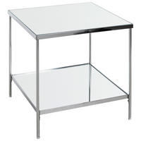 BEISTELLTISCH 45/45/46 cm Chromfarben quadratisch  - Chromfarben, Trend, Glas/Metall (45/45/46cm)