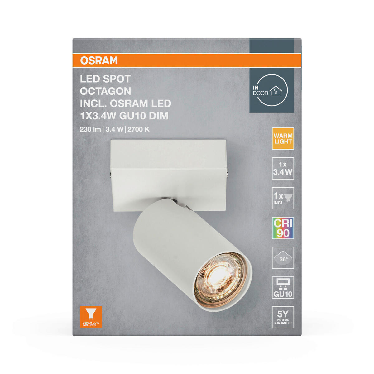 LED-STRAHLER 9/8,25/10,5 cm   - Weiß, Basics, Metall (9/8,25/10,5cm) - Osram