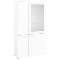 VITRINE  in Weiß  - Edelstahlfarben/Weiß, Design, Glas/Holzwerkstoff (100/143,3/41,9cm) - Cantus