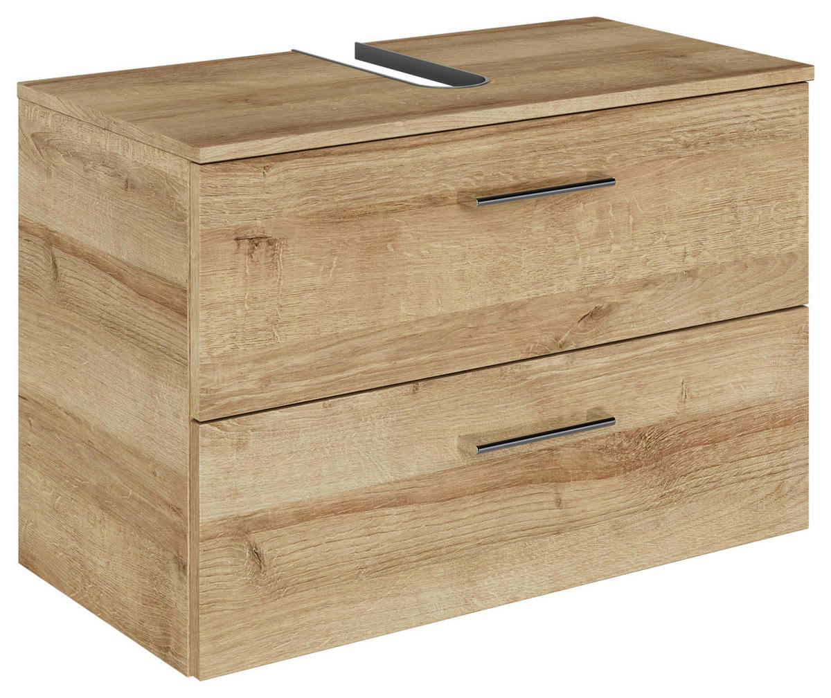 WASCHBECKENUNTERSCHRANK 75/49,8/38,3 cm  - Chromfarben/Hellbraun, KONVENTIONELL, Holzwerkstoff/Metall (75/49,8/38,3cm) - Sadena