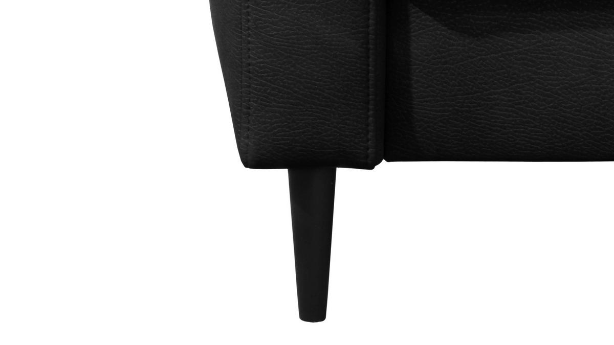 3-SITZER-SOFA in Lederlook Grau  - Schwarz/Grau, Konventionell, Holz/Textil (228/96/97cm) - Carryhome