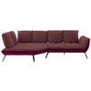 ECKSOFA Flachgewebe Rot  - Rot/Schwarz, Design, Textil/Metall (169/320cm) - Moderano