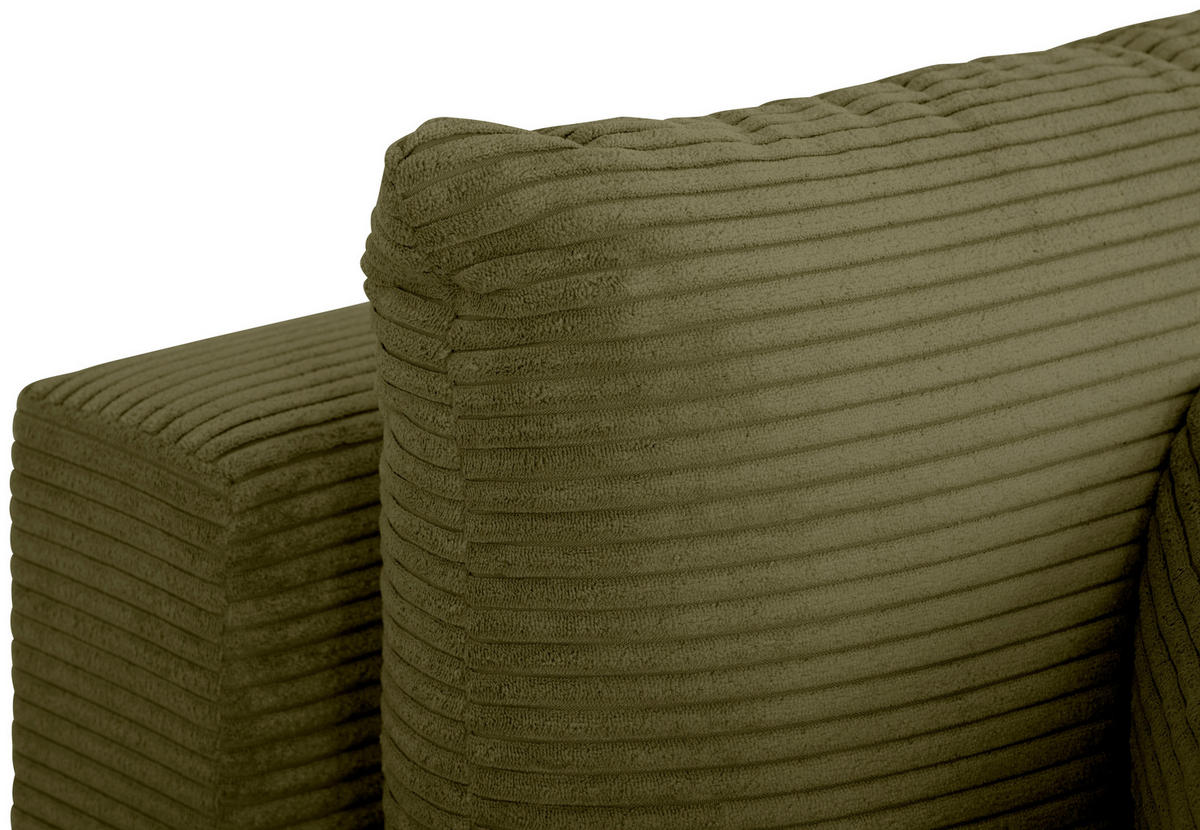 ECKSOFA in Cord Olivgrün  - Olivgrün, Design, Textil (250/151cm) - MID.YOU