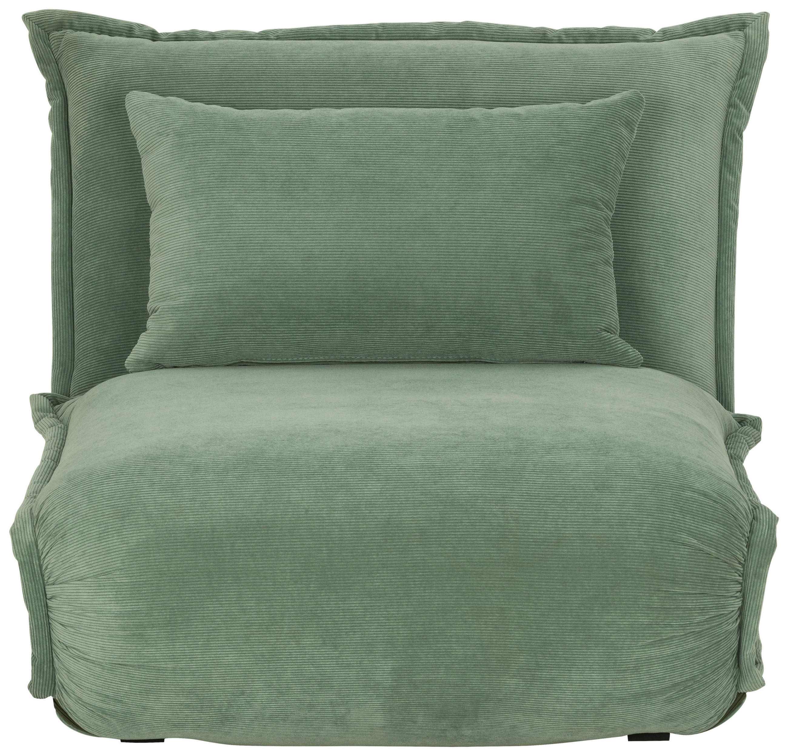 SCHLAFSESSEL Cord Grün    - Silberfarben/Grün, MODERN, Textil/Metall (77/73/87cm) - MID.YOU