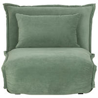 SCHLAFSESSEL Cord Grün    - Silberfarben/Grün, MODERN, Textil/Metall (77/73/87cm) - MID.YOU