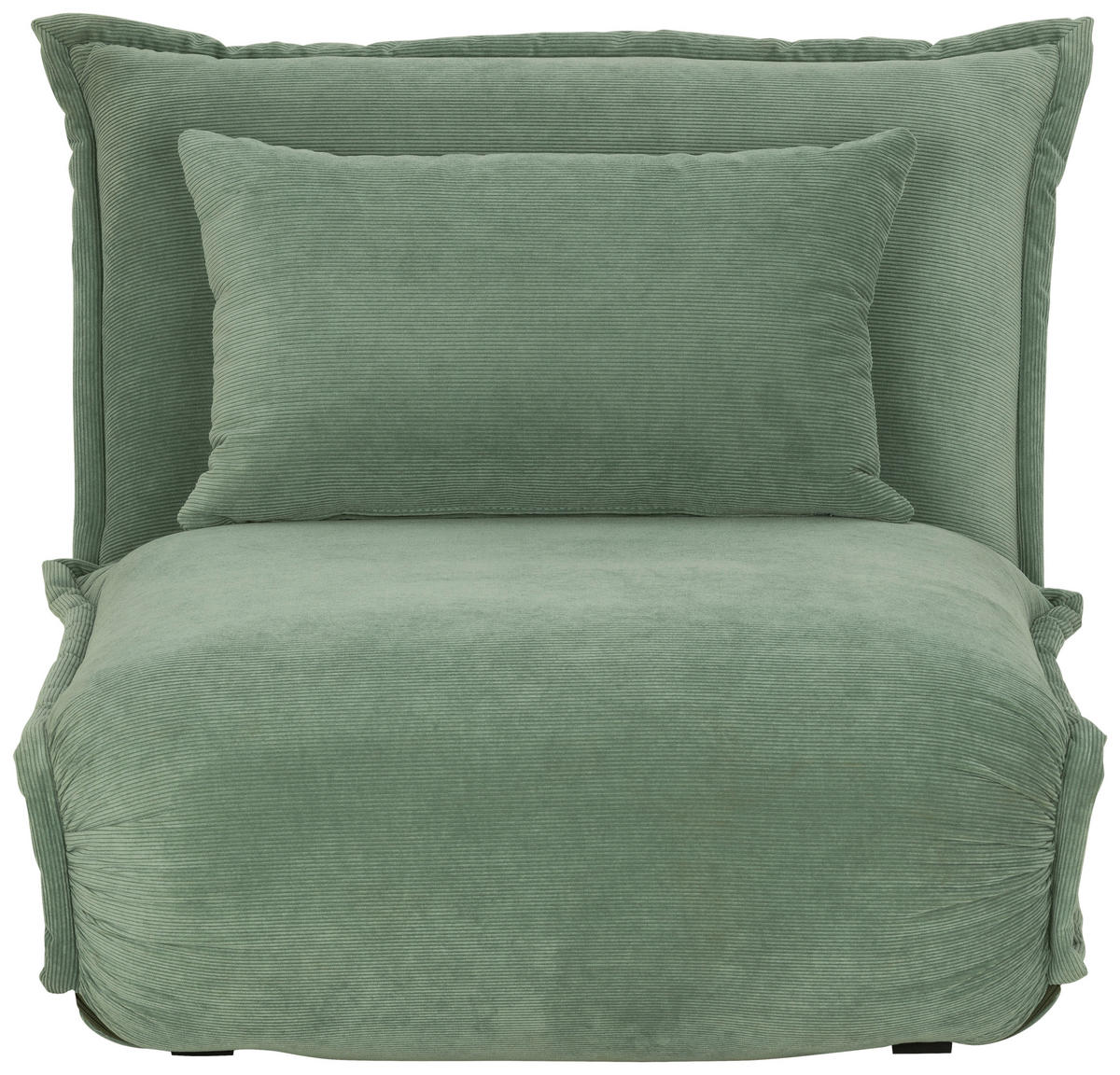 SCHLAFSESSEL Cord Grün    - Silberfarben/Grün, MODERN, Textil/Metall (77/73/87cm) - MID.YOU