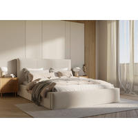 POLSTERBETT Lattenrost, Bettkasten 180/200 cm  in Beige  - Beige/Schwarz, Design, Holz/Textil (180/200cm) - Boxxx