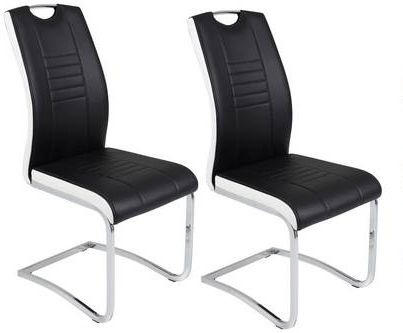 P & B Schwingstuhl-Set Schwarz, Weiß 43x99x61 cm