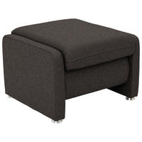 HOCKER Textil Dunkelbraun  - Dunkelbraun/Alufarben, Konventionell, Textil/Metall (67/44/58cm) - Beldomo Comfort