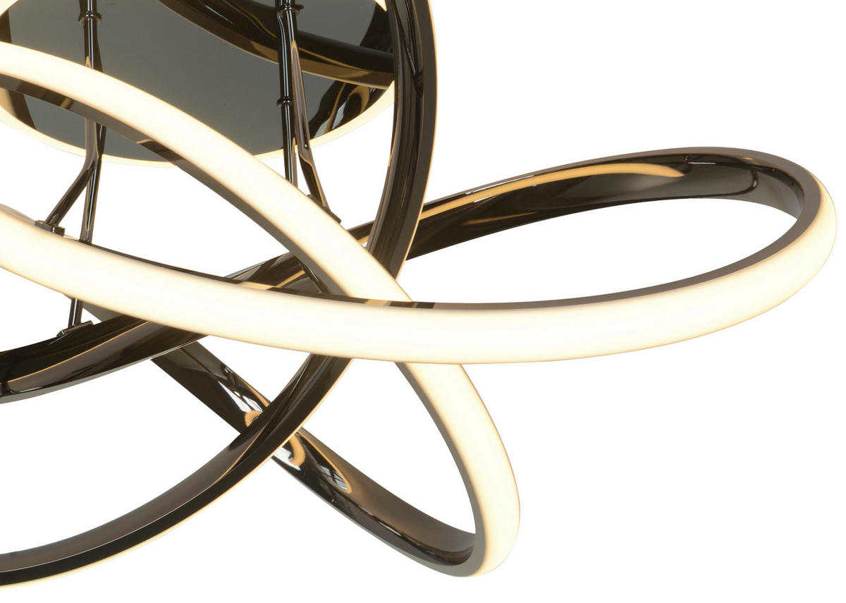 LED-DECKENLEUCHTE 65/34,5 cm   - Schwarzchrom, Design, Kunststoff/Metall (65/34,5cm)