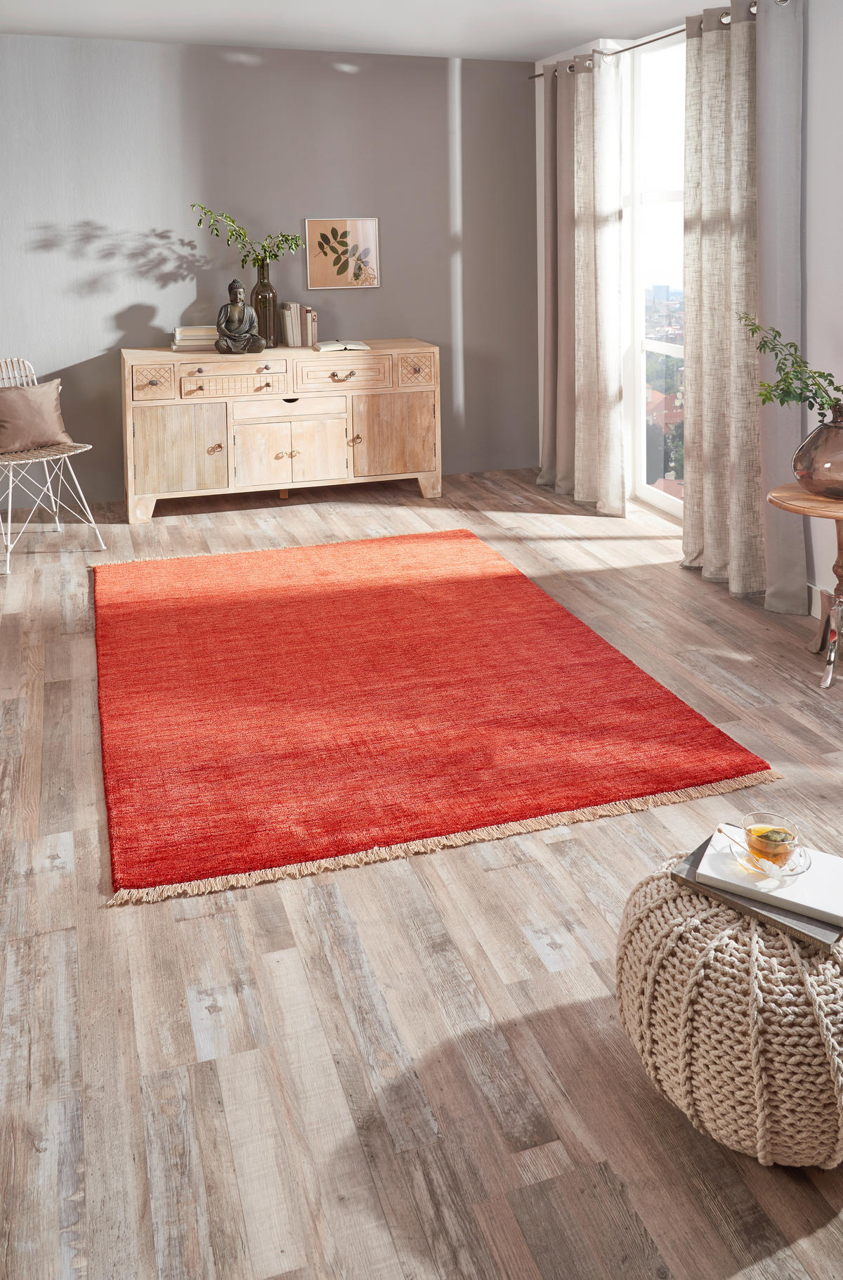 ORIENTALISK MATTA 90/160 cm Gabbeh Premium Rot  - röd, Klassisk, textil (90/160cm) - Cazaris