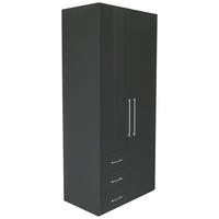 DREHTÜRENSCHRANK in Anthrazit, Anthrazit Hochglanz  - Anthrazit/Anthrazit Hochglanz, KONVENTIONELL, Holzwerkstoff/Metall (98/218,6/59,4cm) - Xora