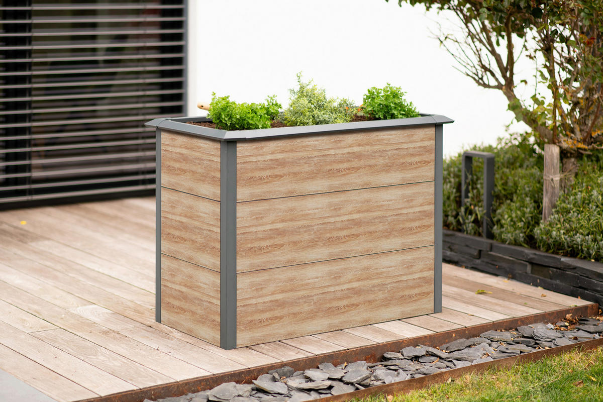 HOCHBEET Priumus  - Lärchefarben, KONVENTIONELL, Metall (50/100/77cm) - Ambia Garden