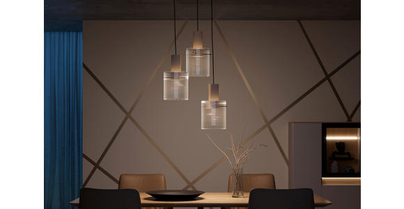 HÄNGELEUCHTE 48/150 cm - Transparent/Beige, KONVENTIONELL, Glas/Metall (48/150cm) - Dieter Knoll