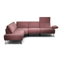 ECKSOFA in Chenille Rot  193/248-263 cm  - Rot/Schwarz, Design, Textil/Metall (193/248-263cm) - SENSOO