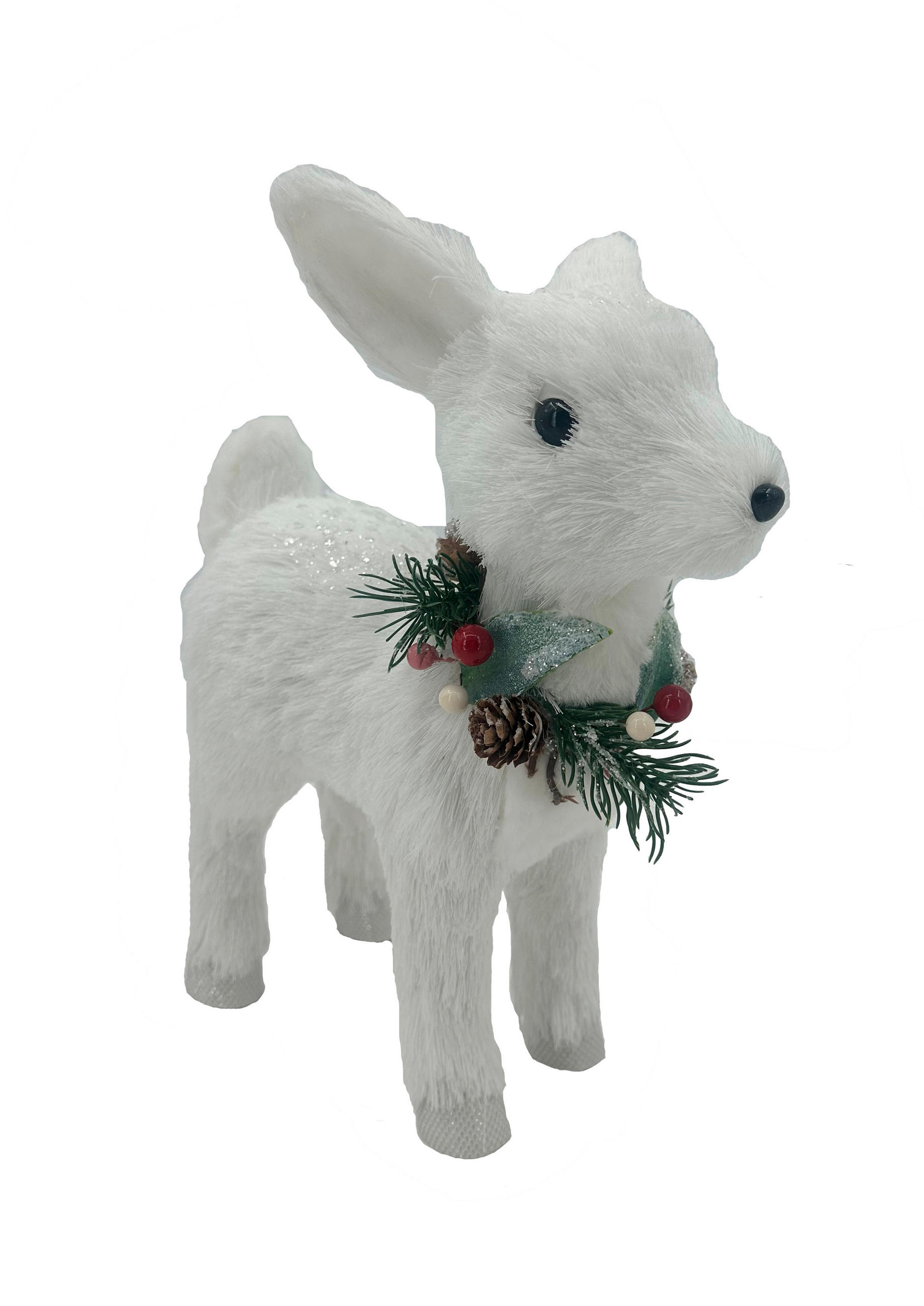 DÍSZ ŐZ - fehér, Lifestyle, műanyag/textil (26/14/30cm) - X-Mas