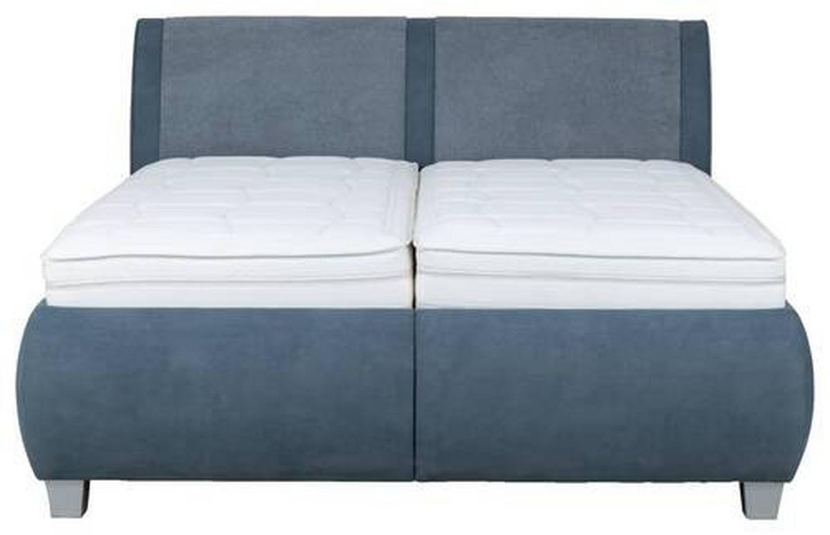 POLSTERBETT 180/200 cm  in Blaugrau  - Weiss/Silberfarben, Design, Holzwerkstoff/Kunststoff (180/200cm) - Beldomo - Sleep
