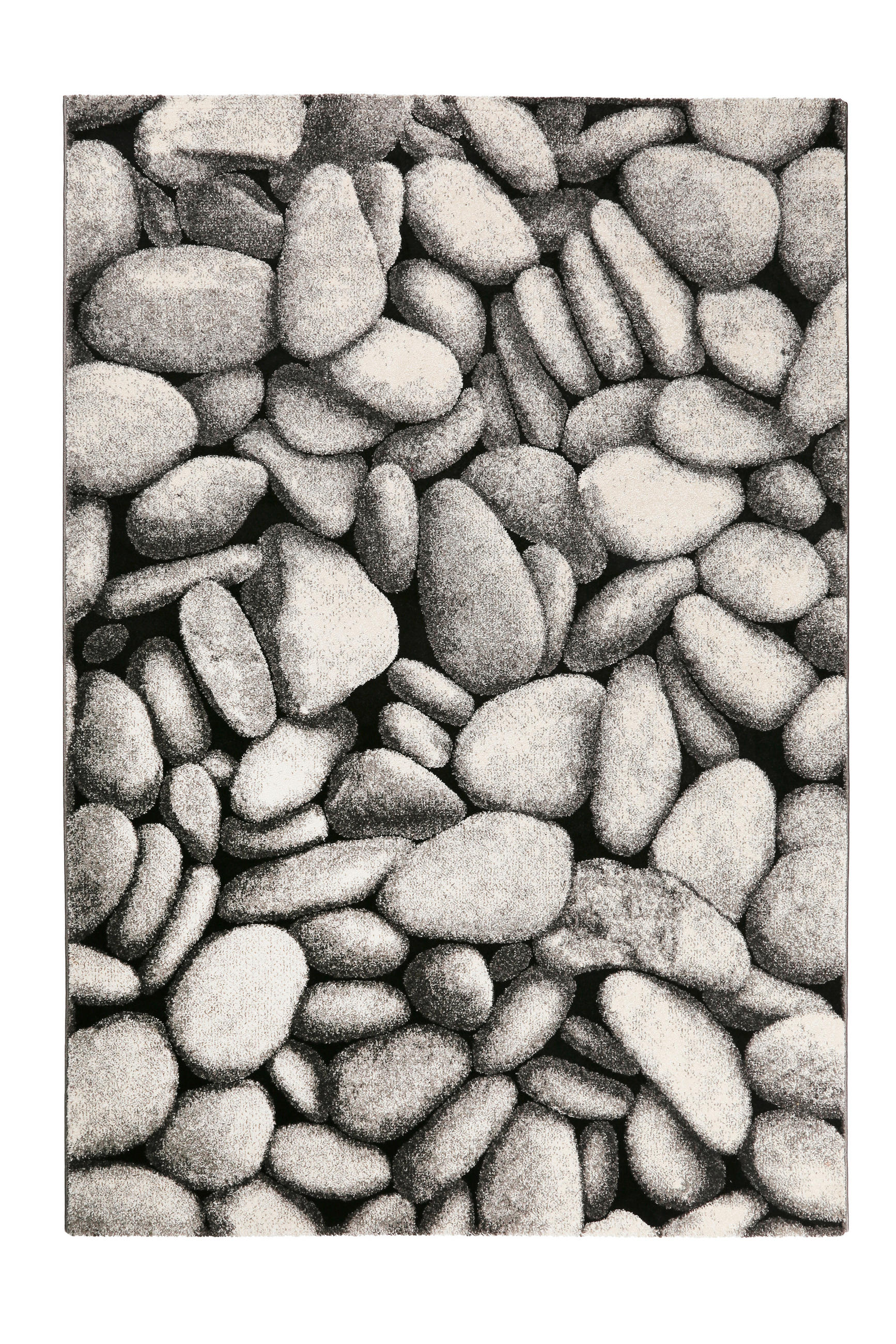 WEBTEPPICH 133/200 cm Stony Island Grau, Schwarz, Silberfarben  - Silberfarben/Schwarz, Design, Textil (133/200cm) - Novel