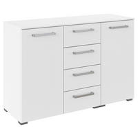 KOMMODE , 120/81/42 cm, 4 Schublade(n)  - Edelstahlfarben/Alufarben, Basics, Holzwerkstoff/Kunststoff (120/81/42cm) - Xora