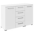 KOMMODE , 120/81/42 cm, 4 Schublade(n)  - Edelstahlfarben/Alufarben, Basics, Holzwerkstoff/Kunststoff (120/81/42cm) - Xora