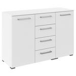 KOMMODE , 120/81/42 cm, 4 Schublade(n)  - Edelstahlfarben/Alufarben, Basics, Holzwerkstoff/Kunststoff (120/81/42cm) - Xora