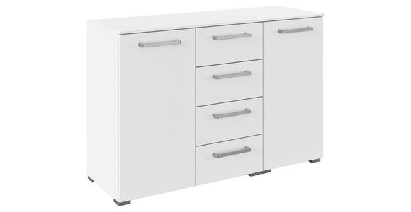 KOMMODE , 120/81/42 cm, 4 Schublade(n)  - Edelstahlfarben/Alufarben, Basics, Holzwerkstoff/Kunststoff (120/81/42cm) - Xora