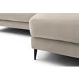 ECKSOFA  in Flachgewebe Beige  253/177 cm  - Beige/Schwarz, Design, Textil/Metall (253/177cm) - Dieter Knoll