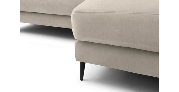 ECKSOFA  in Flachgewebe Beige  253/177 cm  - Beige/Schwarz, Design, Textil/Metall (253/177cm) - Dieter Knoll