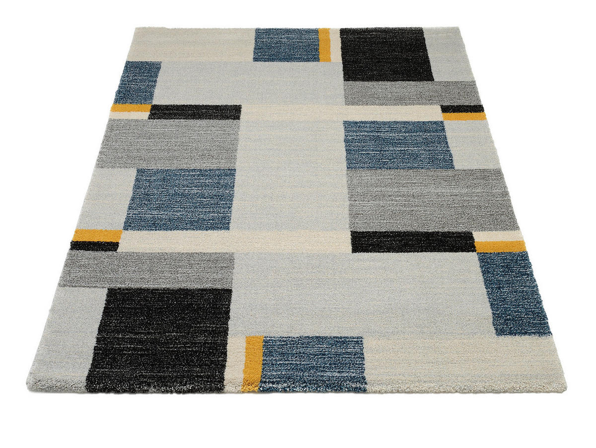 LÄUFER 80/200 cm Palazzo Bloc  - Blau/Gelb, LIFESTYLE, Textil (80/200cm) - Novel