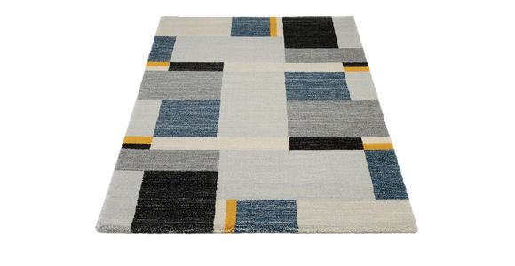 WEBTEPPICH 65/130 cm Palazzo Bloc Blau, Gelb, Grau - Blau/Gelb, LIFESTYLE, Textil (65/130cm) - Novel