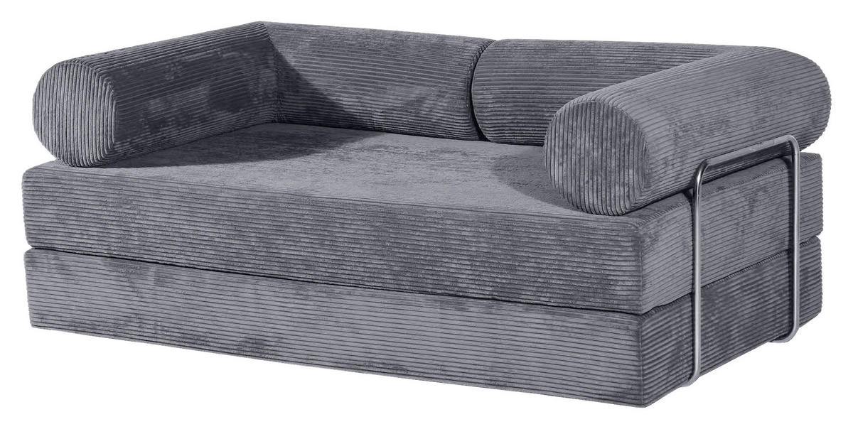 ZOFA S POSTELJNO FUNKCIJO,  siva tekstil  - siva, Design, tekstil (180/70/100cm) - P & B