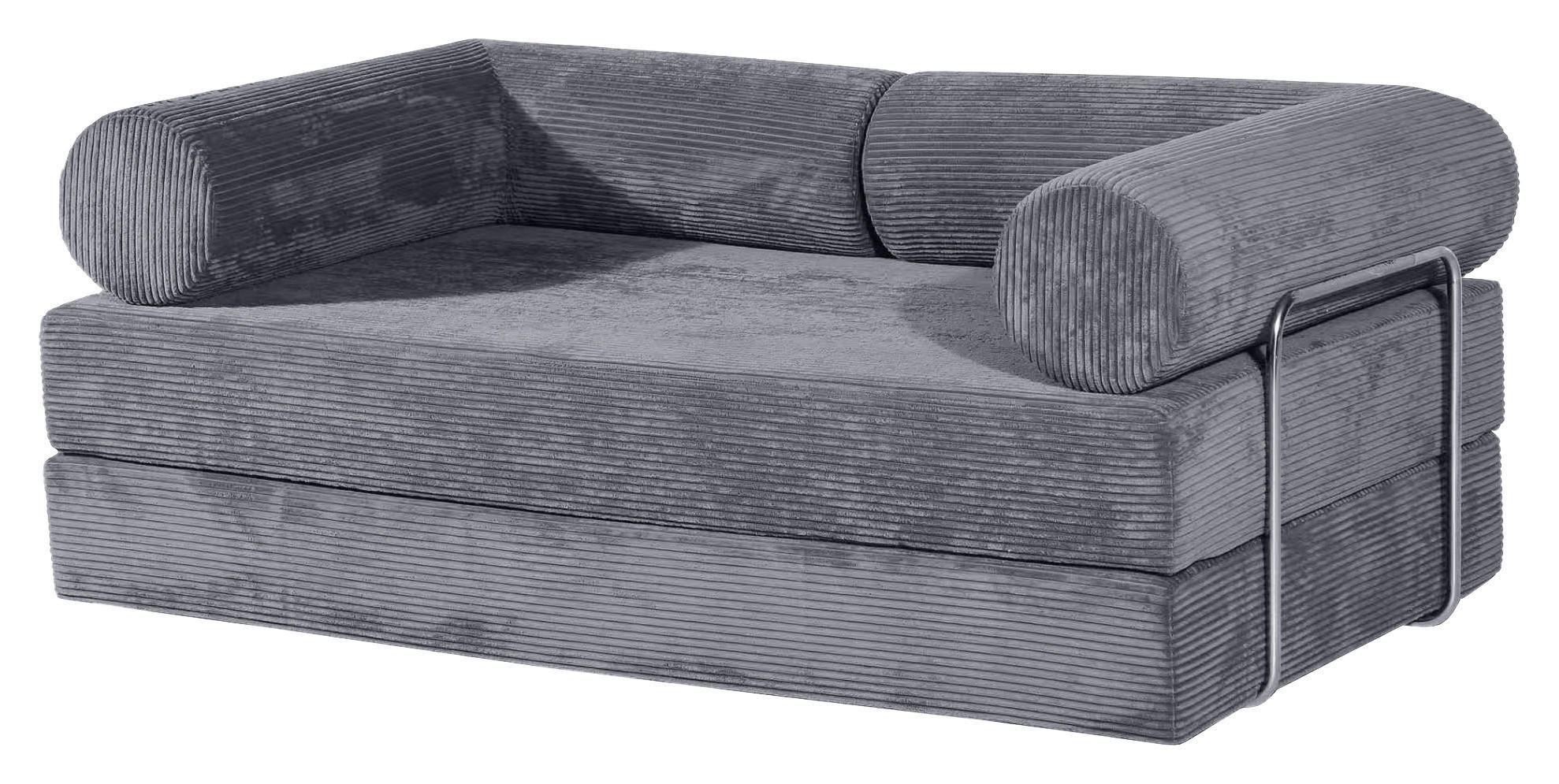 P & B ROZKLÁDACÍ POHOVKA, textil, šedá