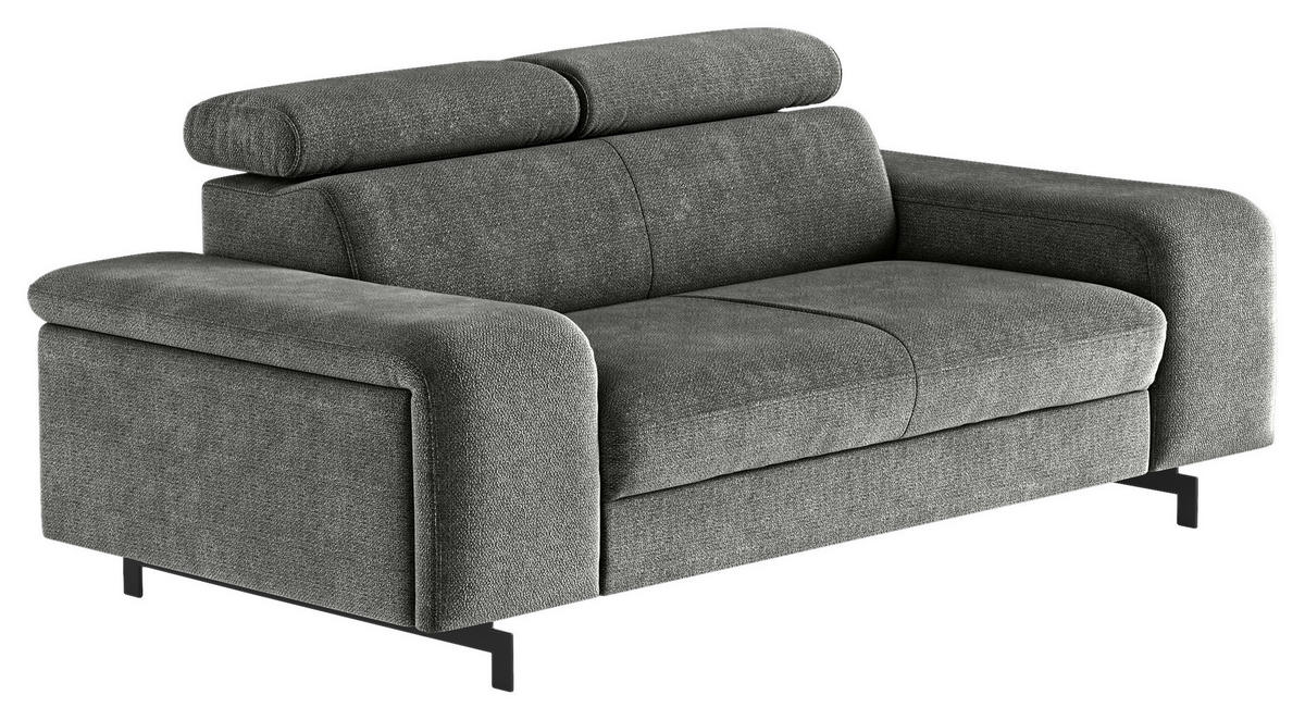 2-SITZER-SOFA in Grau  - Schwarz/Grau, Textil/Metall (198/81/100cm) - MID.YOU