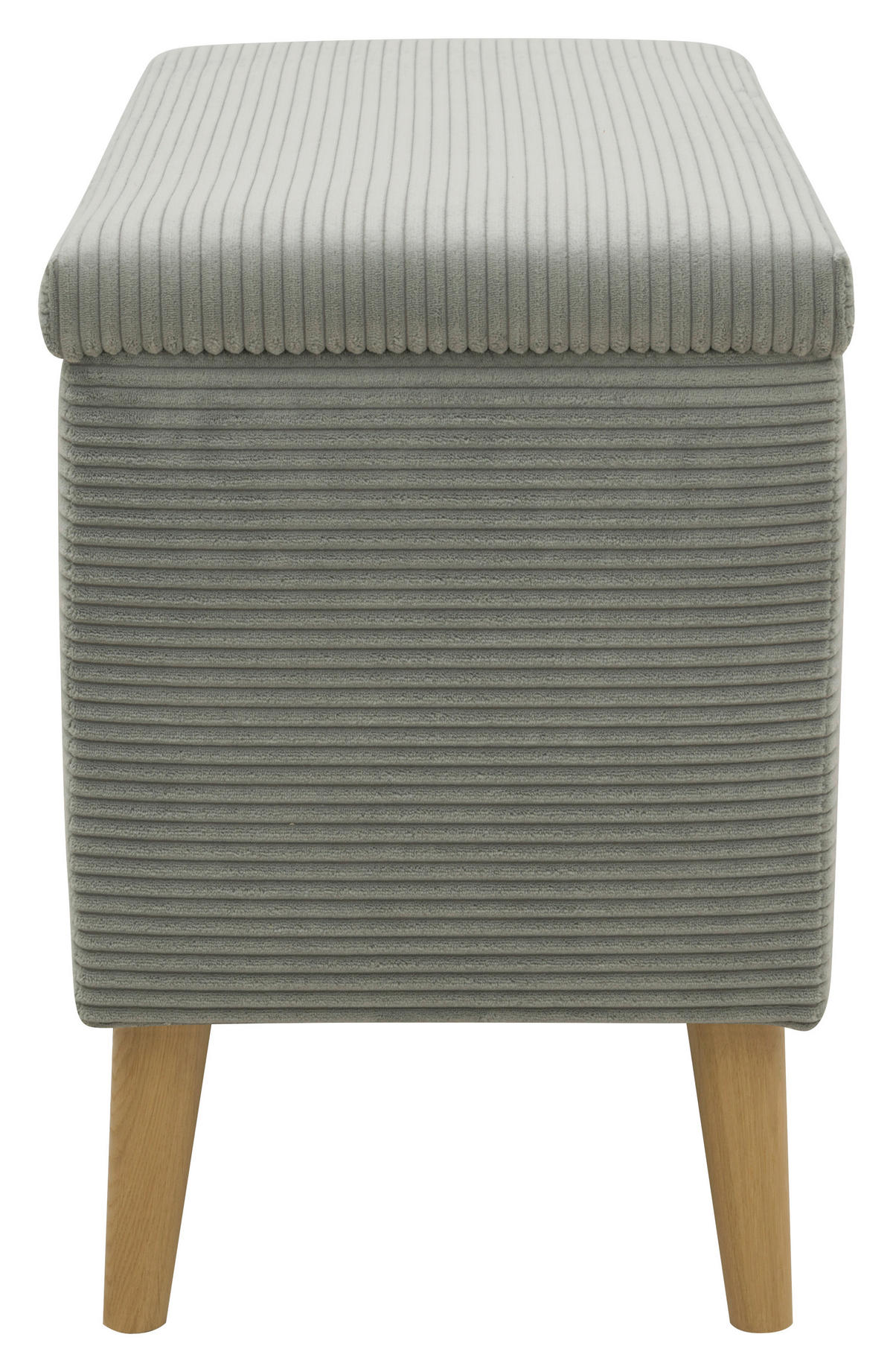 HOCKER 400 004  Cord Hellgrau  - Hellgrau/Naturfarben, Basics, Holz/Textil (91/58/41cm) - Livetastic