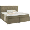 BOXSPRINGBETT 180/200 cm  in Beige  - Beige/Schwarz, Design, Kunststoff/Textil (180/200cm) - Xora