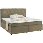 BOXSPRINGBETT 180/200 cm  in Beige  - Beige/Schwarz, Design, Kunststoff/Textil (180/200cm) - Xora