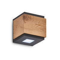 LED-WANDLEUCHTE Form 10/11/11 cm  - Eichefarben/Schwarz, Natur, Holz/Metall (10/11/11cm) - Grossmann